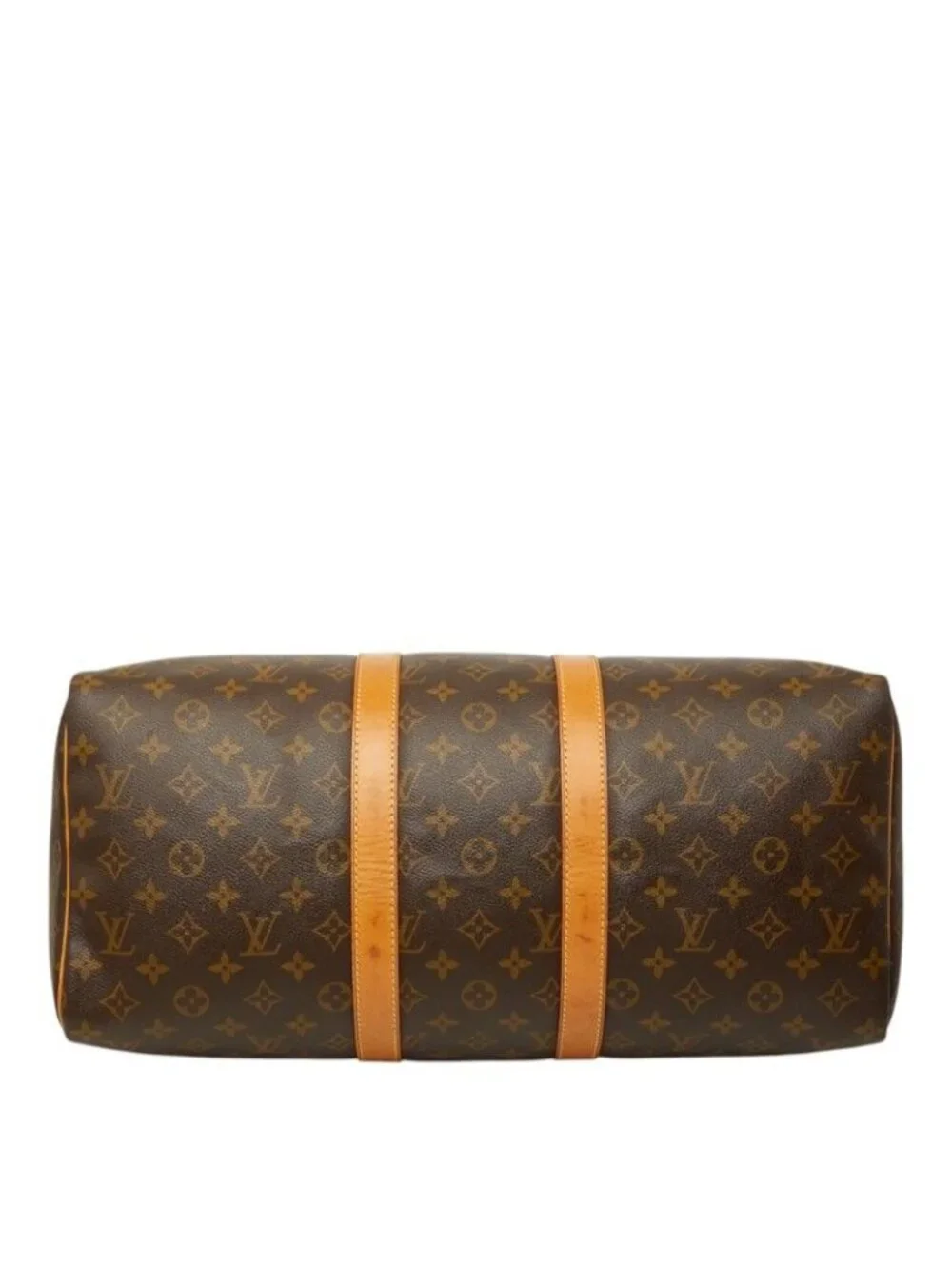 Louis Vuitton Monogram Keepall 45 Boston Bag Brown Leather